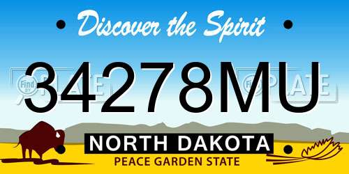 34278MU North Dakota License Plate