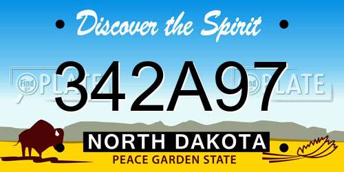 342A97 North Dakota License Plate