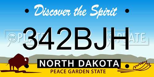 342BJH North Dakota License Plate