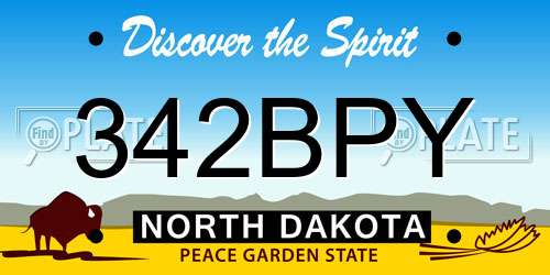 342BPY North Dakota License Plate