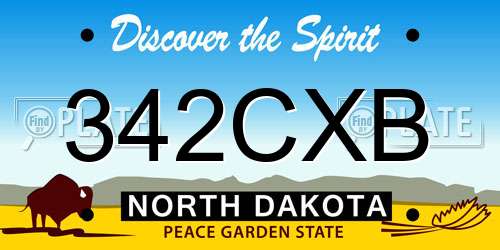 342CXB North Dakota License Plate