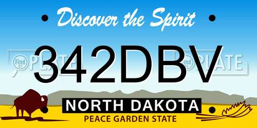 342DBV North Dakota License Plate