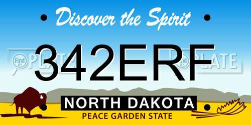 342ERF North Dakota License Plate