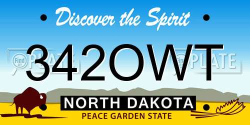 342OWT North Dakota License Plate
