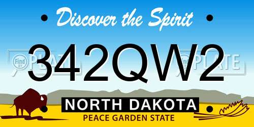 342QW2 North Dakota License Plate