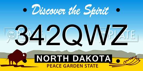 342QWZ North Dakota License Plate