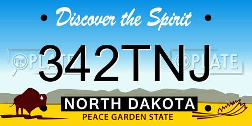 342TNJ North Dakota License Plate