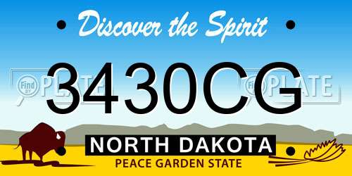 3430CG North Dakota License Plate