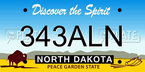 343ALN North Dakota License Plate