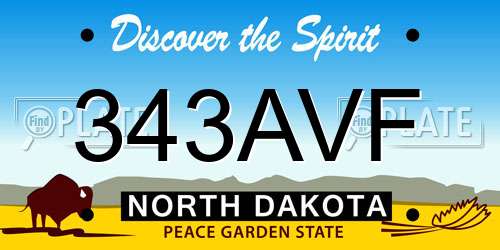 343AVF North Dakota License Plate