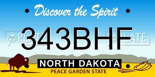 343BHF North Dakota License Plate