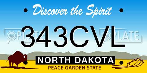 343CVL North Dakota License Plate