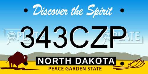 343CZP North Dakota License Plate