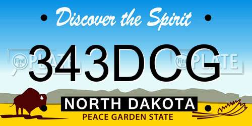 343DCG North Dakota License Plate
