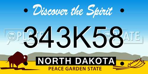 343K58 North Dakota License Plate