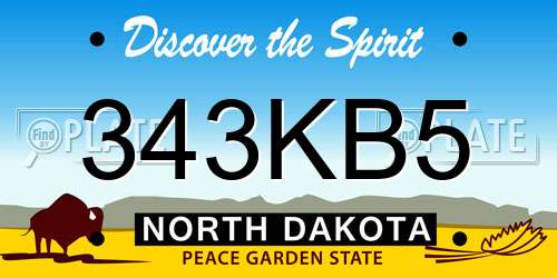 343KB5 North Dakota License Plate