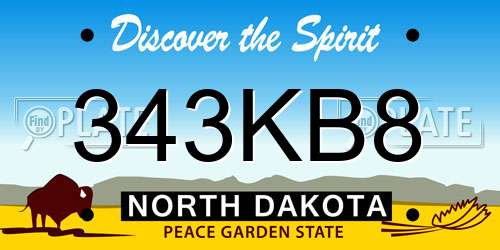 343KB8 North Dakota License Plate