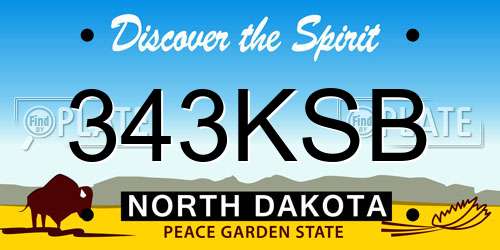 343KSB North Dakota License Plate