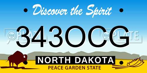 343OCG North Dakota License Plate