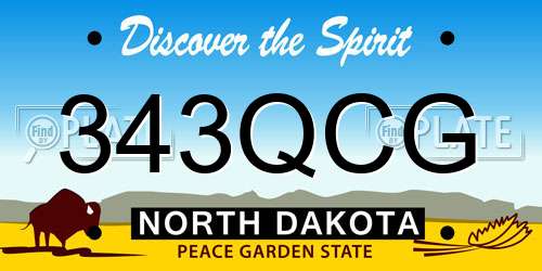343QCG North Dakota License Plate