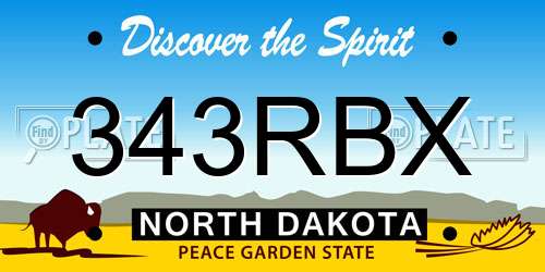 343RBX North Dakota License Plate