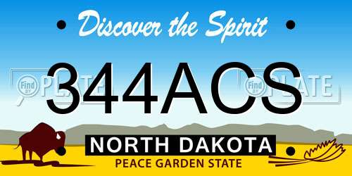 344ACS North Dakota License Plate
