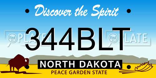 344BLT North Dakota License Plate