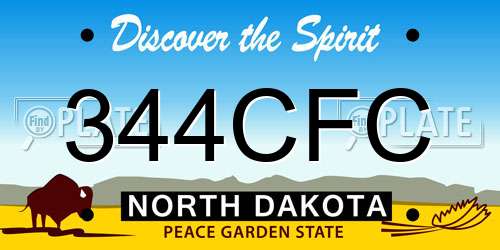 344CFC North Dakota License Plate