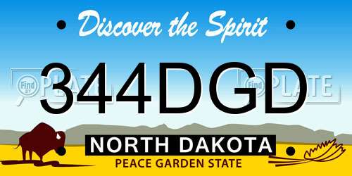 344DGD North Dakota License Plate