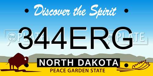 344ERG North Dakota License Plate