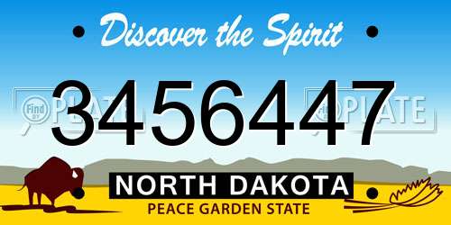 3456447 North Dakota License Plate