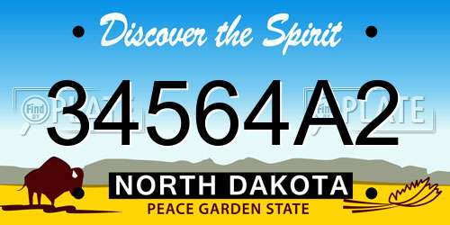 34564A2 North Dakota License Plate