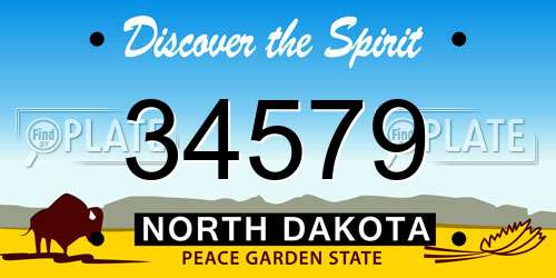 34579 North Dakota License Plate
