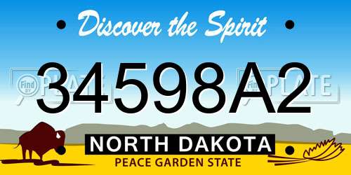 34598A2 North Dakota License Plate