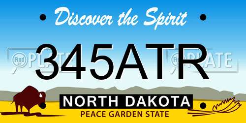 345ATR North Dakota License Plate