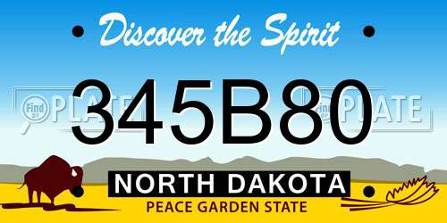 345B80 North Dakota License Plate