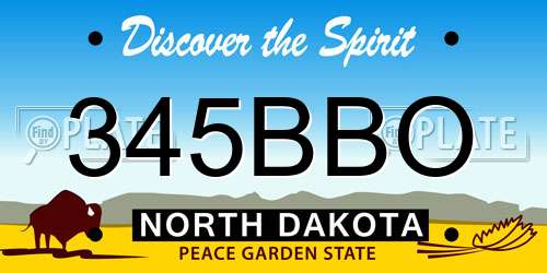 345BBO North Dakota License Plate