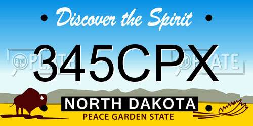 345CPX North Dakota License Plate
