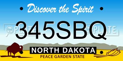 345SBQ North Dakota License Plate