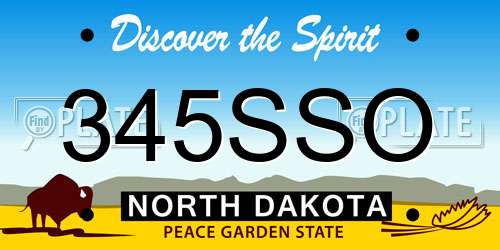 345SSO North Dakota License Plate
