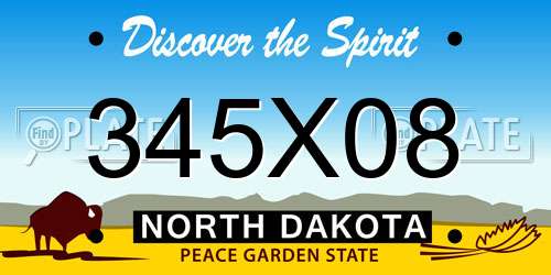 345X08 North Dakota License Plate