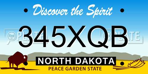 345XQB North Dakota License Plate