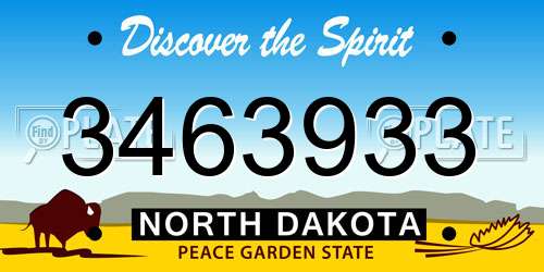 3463933 North Dakota License Plate