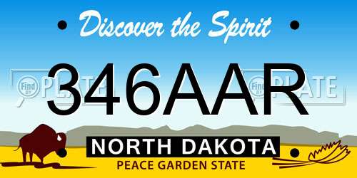 346AAR North Dakota License Plate