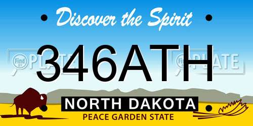 346ATH North Dakota License Plate