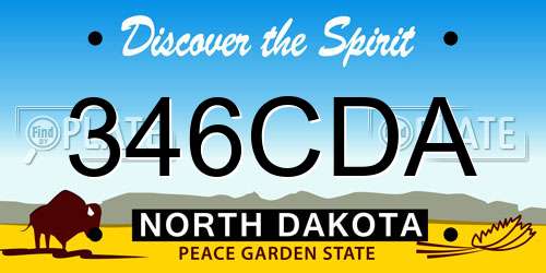 346CDA North Dakota License Plate