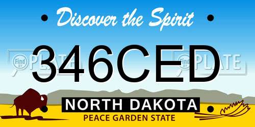346CED North Dakota License Plate