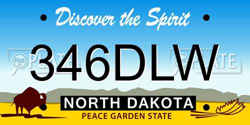 346DLW North Dakota License Plate