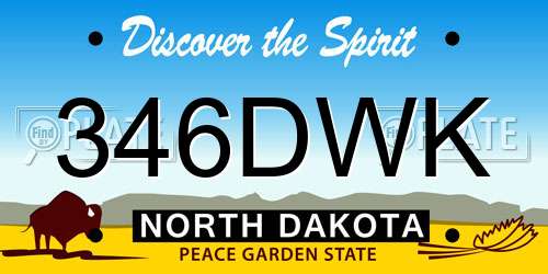346DWK North Dakota License Plate