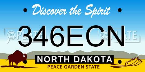346ECN North Dakota License Plate